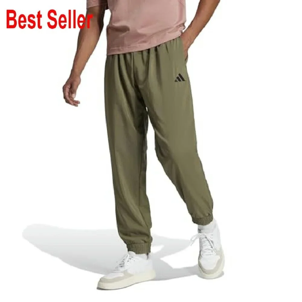 Classic Fit Sweatpants Elastic Waist Zip Pockets Recycled Polyester Casual
